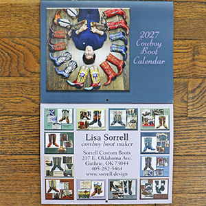 2027 Cowboy Boot Calendar